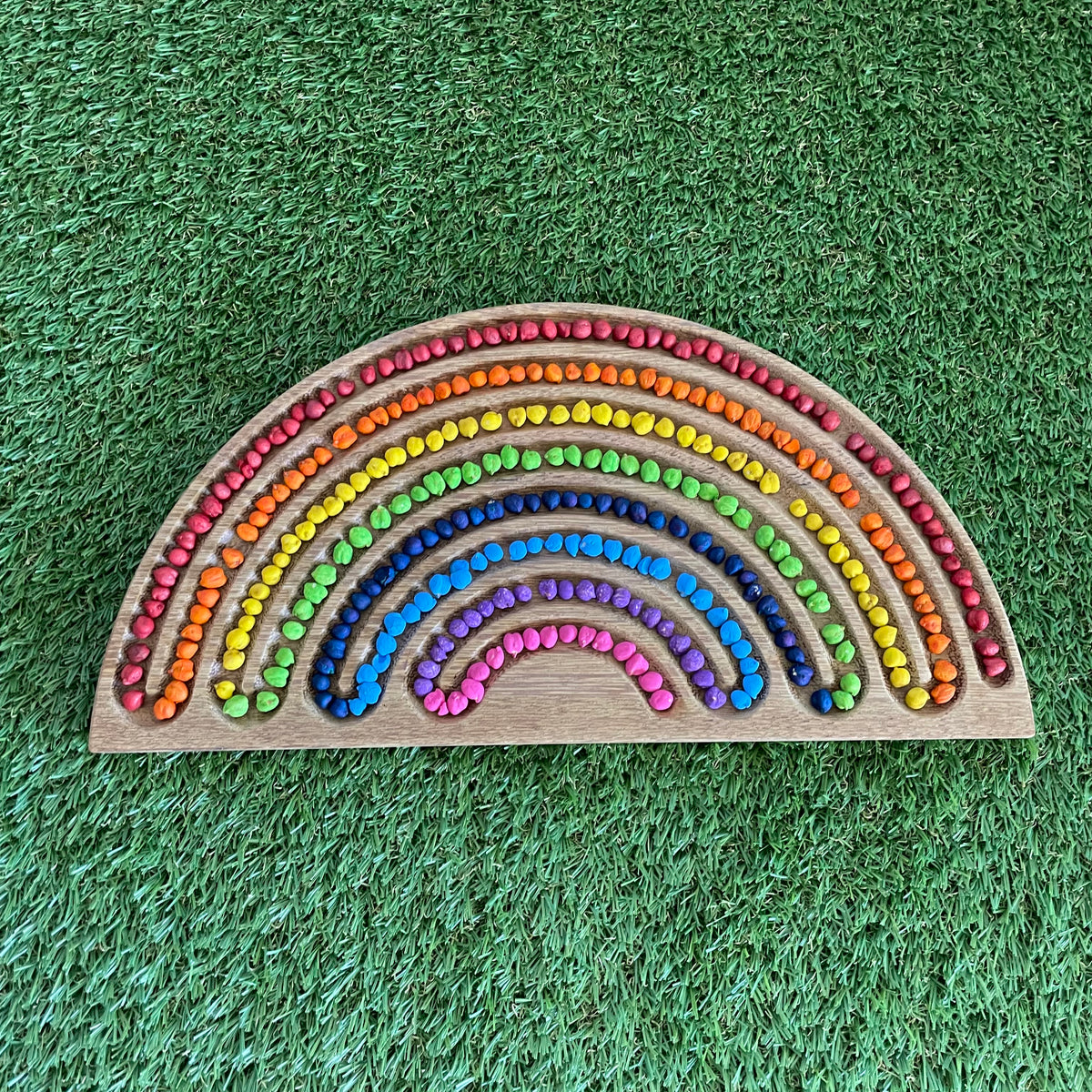 Wooden Rainbow and Chickpeas