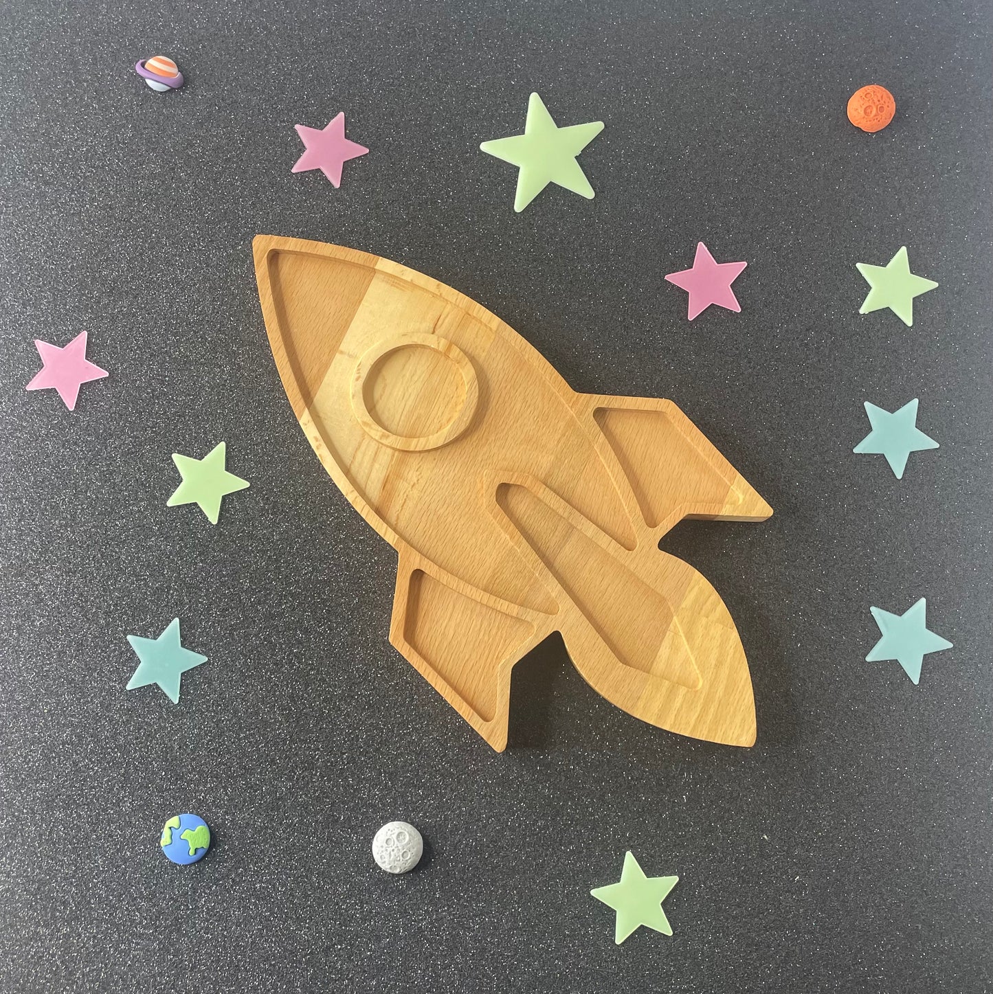 Wooden Sensory Tray - Rocket